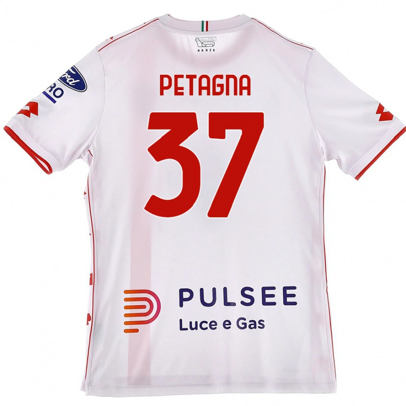 Danxen Donna Maglia Andrea Petagna #37 Bianco Rosso Kit Gara Away 2024/25 Maglietta