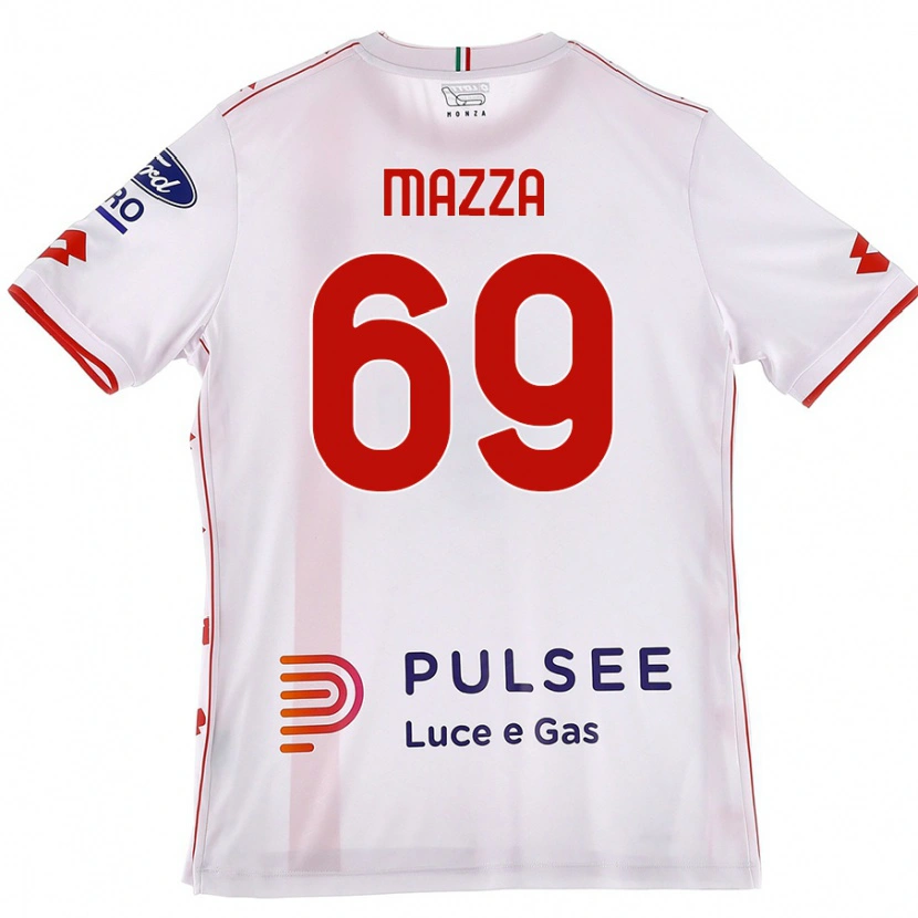 Danxen Donna Maglia Andrea Mazza #69 Bianco Rosso Kit Gara Away 2024/25 Maglietta
