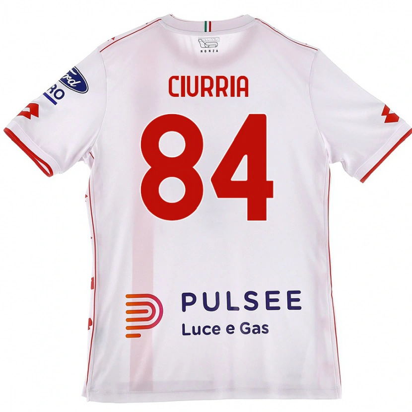 Danxen Donna Maglia Patrick Ciurria #84 Bianco Rosso Kit Gara Away 2024/25 Maglietta