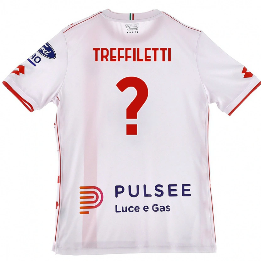 Danxen Donna Maglia Danilo Treffiletti #0 Bianco Rosso Kit Gara Away 2024/25 Maglietta