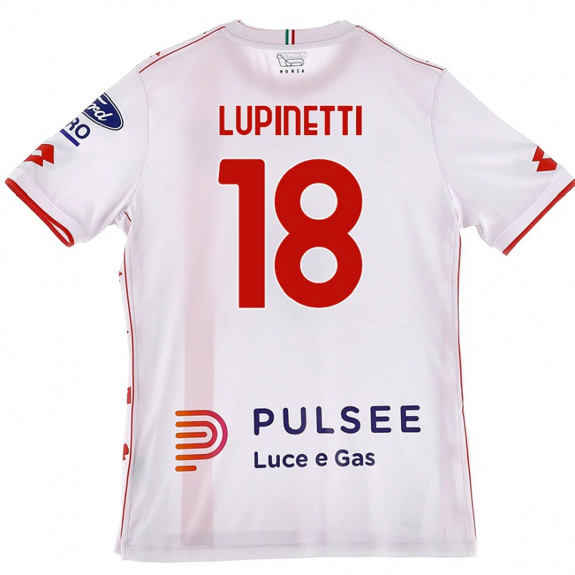 Danxen Donna Maglia Tommaso Lupinetti #18 Bianco Rosso Kit Gara Away 2024/25 Maglietta