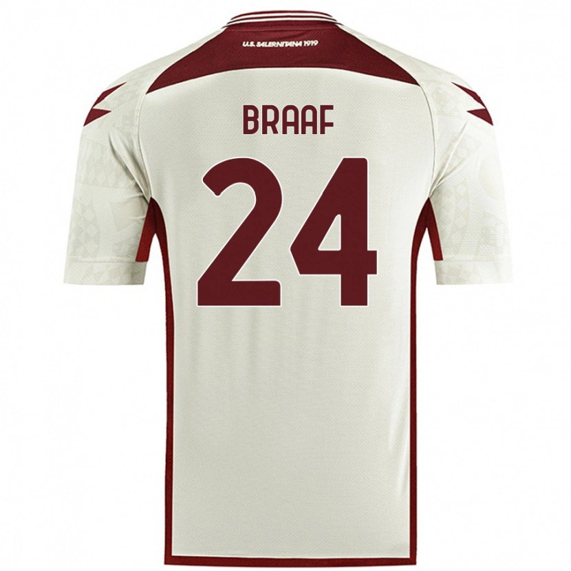 Danxen Donna Maglia Jayden Braaf #24 Colore Crema Kit Gara Away 2024/25 Maglietta