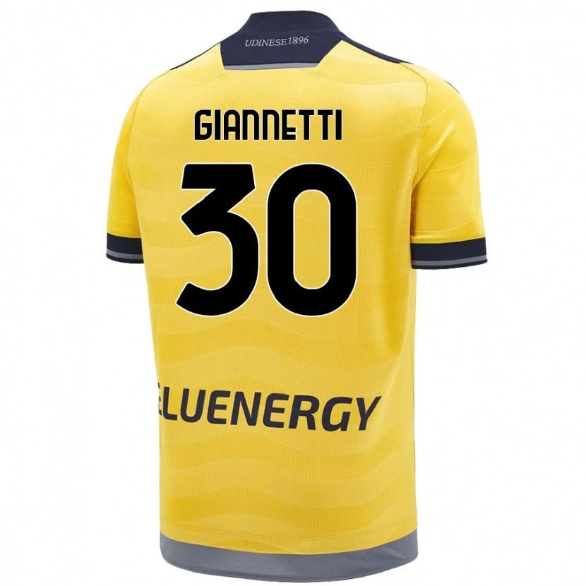 Danxen Donna Maglia Lautaro Giannetti #30 Oro Kit Gara Away 2024/25 Maglietta