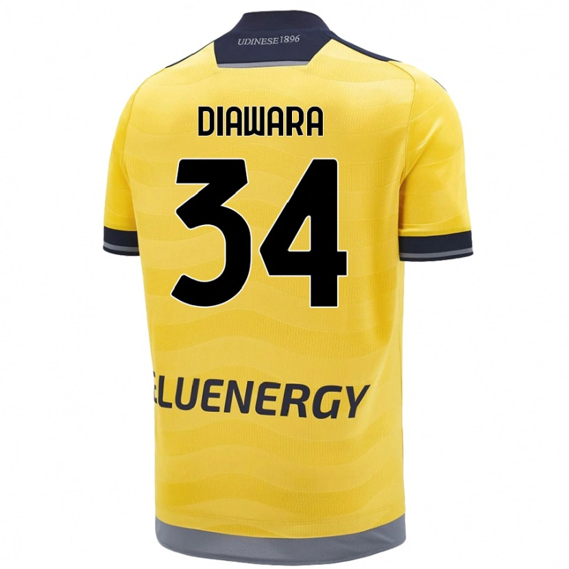 Danxen Donna Maglia Sekou Diawara #34 Oro Kit Gara Away 2024/25 Maglietta