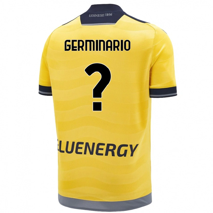 Danxen Donna Maglia Mattia Germinario #0 Oro Kit Gara Away 2024/25 Maglietta