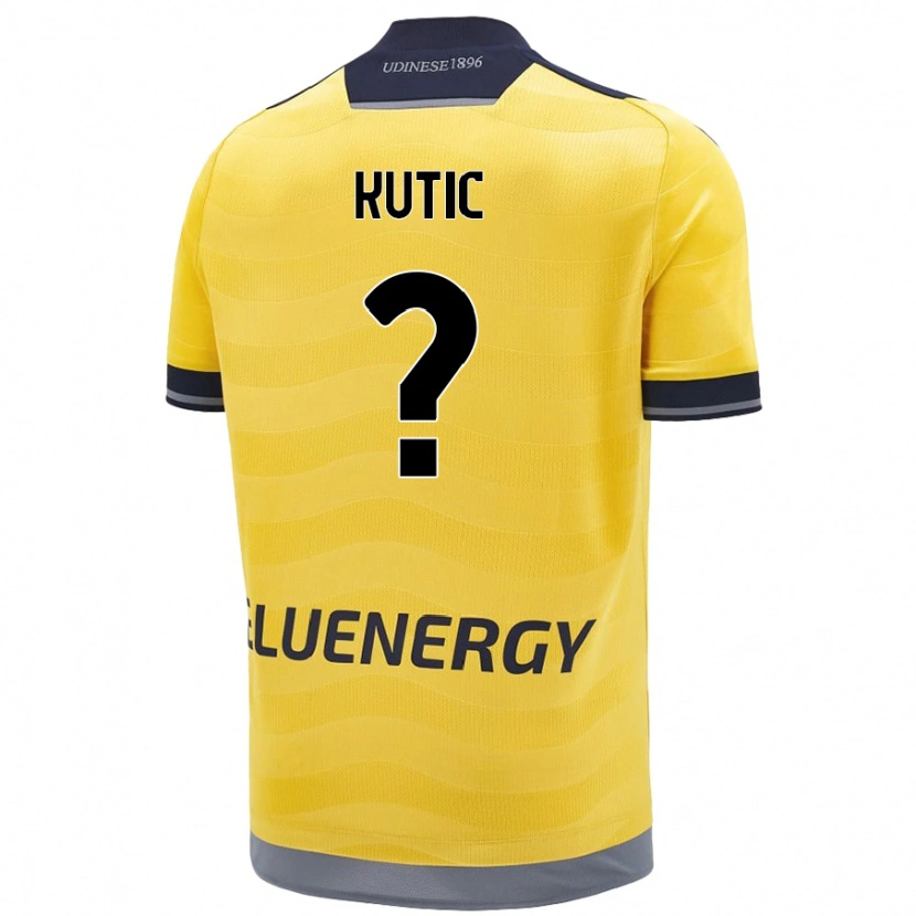 Danxen Donna Maglia Stefan Kutic #0 Oro Kit Gara Away 2024/25 Maglietta