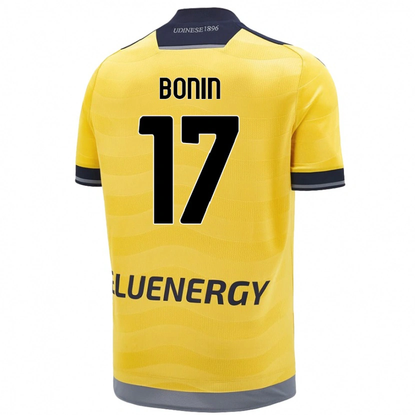 Danxen Donna Maglia Luca Bonin #17 Oro Kit Gara Away 2024/25 Maglietta