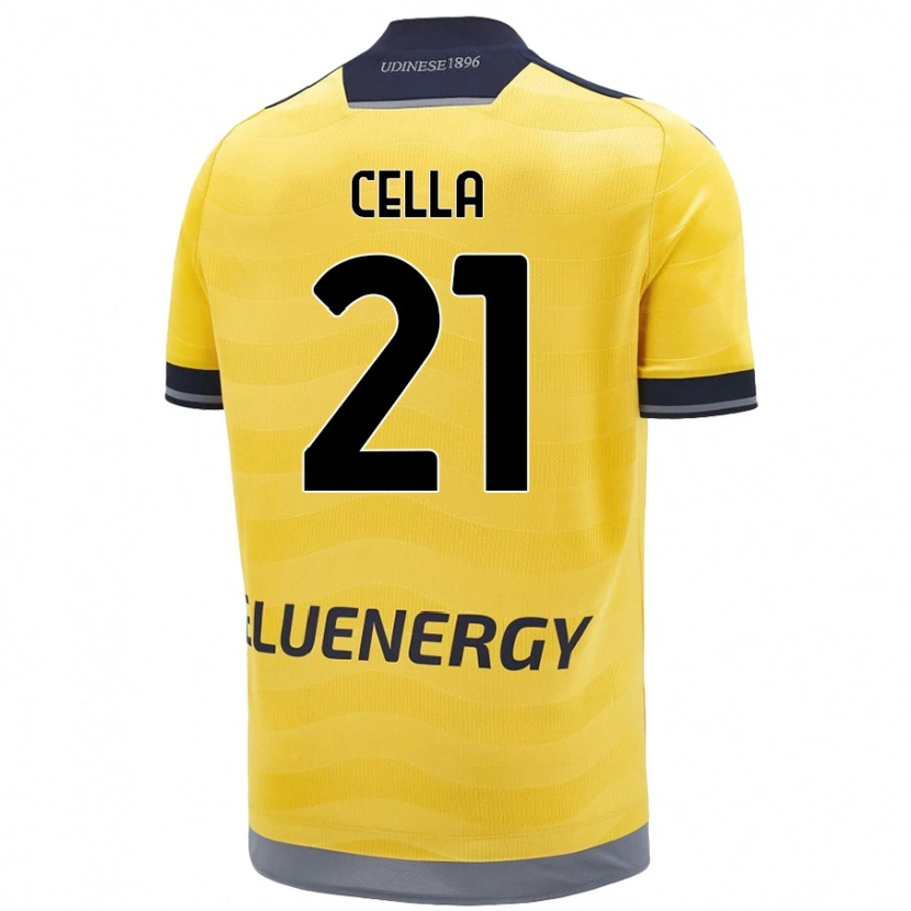 Danxen Donna Maglia Leonardo Cella #21 Oro Kit Gara Away 2024/25 Maglietta