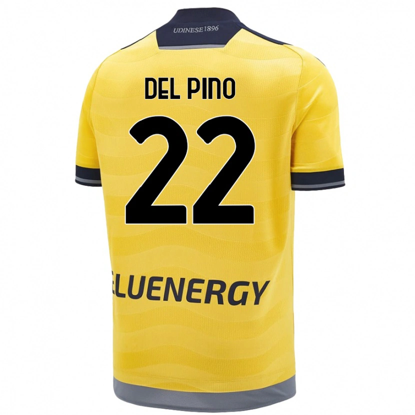 Danxen Donna Maglia Lorenzo Del Pino #22 Oro Kit Gara Away 2024/25 Maglietta