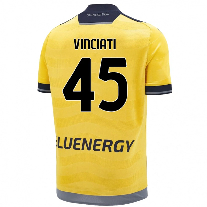 Danxen Donna Maglia Giulio Vinciati #45 Oro Kit Gara Away 2024/25 Maglietta