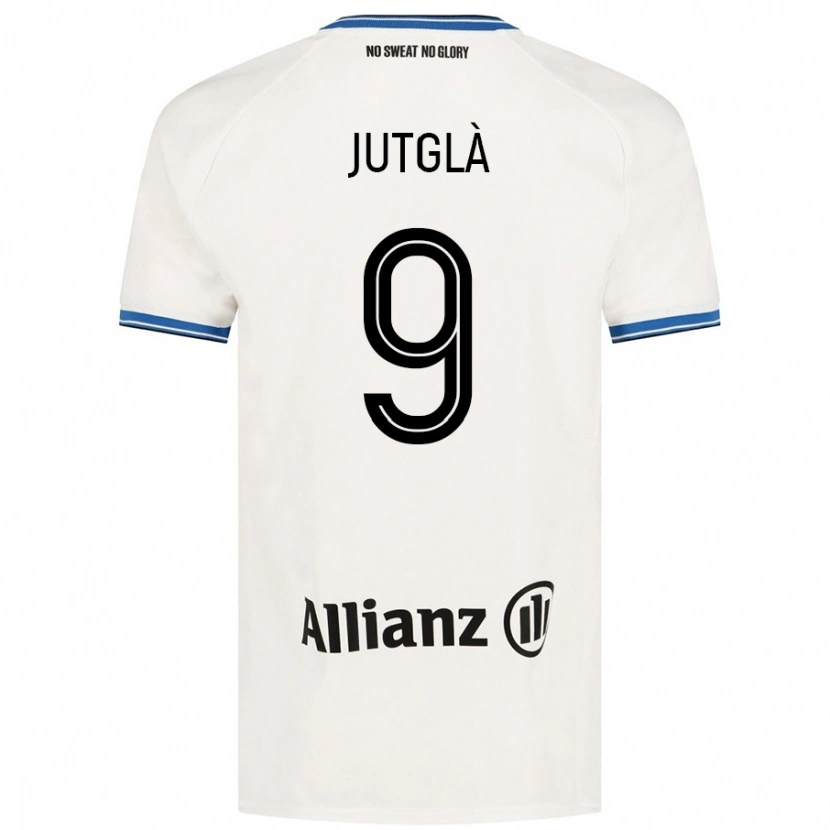 Danxen Donna Maglia Ferran Jutglà #9 Bianco Kit Gara Away 2024/25 Maglietta