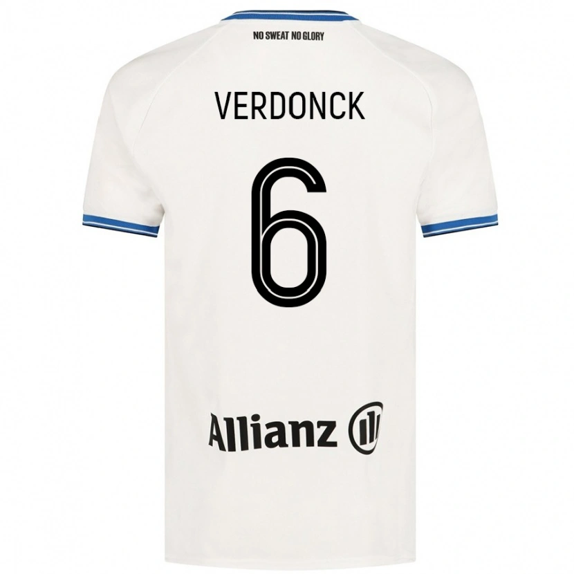 Danxen Donna Maglia Saar Verdonck #6 Bianco Kit Gara Away 2024/25 Maglietta