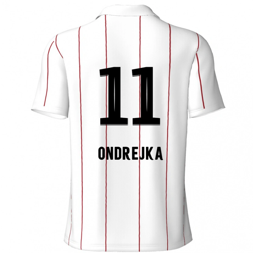 Danxen Donna Maglia Jacob Ondrejka #11 Bianco Nero Kit Gara Away 2024/25 Maglietta