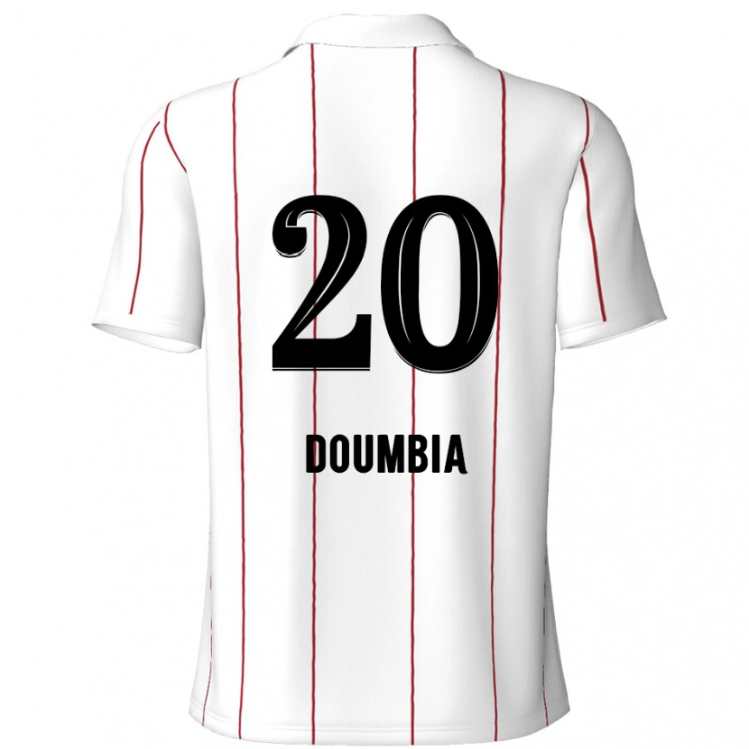 Danxen Donna Maglia Mahamadou Doumbia #20 Bianco Nero Kit Gara Away 2024/25 Maglietta