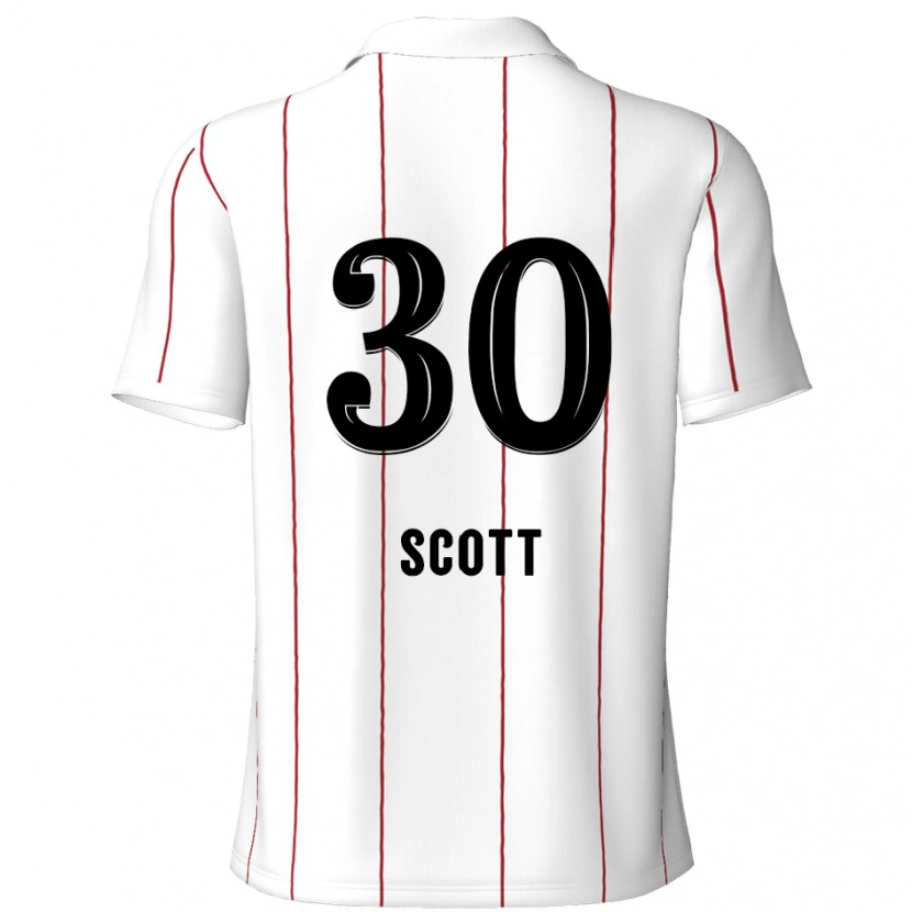 Danxen Donna Maglia Christopher Scott #30 Bianco Nero Kit Gara Away 2024/25 Maglietta