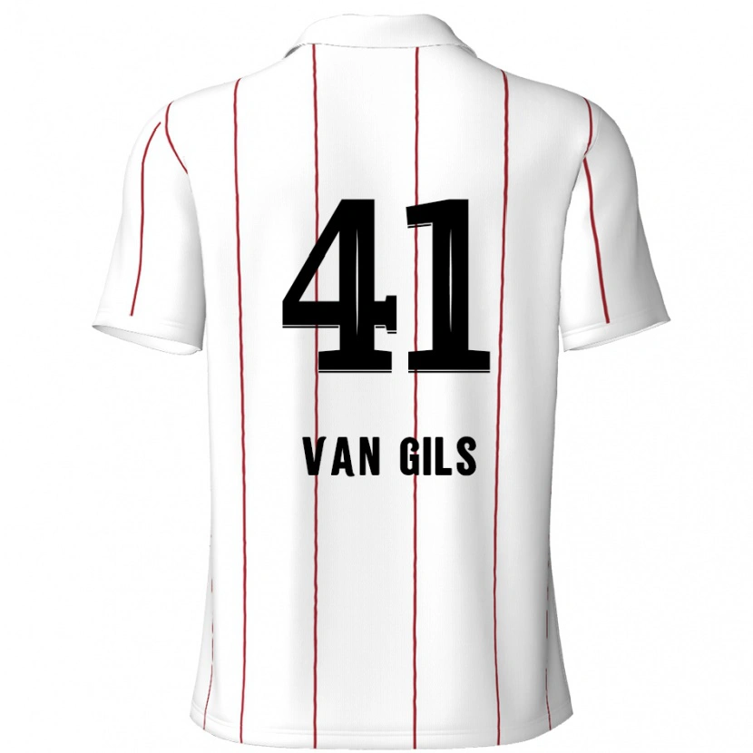Danxen Donna Maglia Mathis Van Gils #41 Bianco Nero Kit Gara Away 2024/25 Maglietta