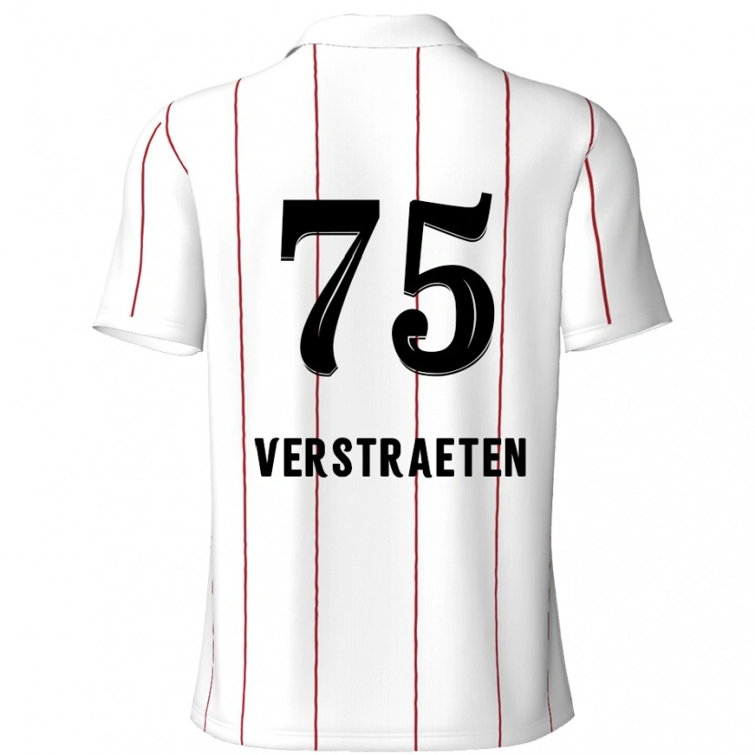 Danxen Donna Maglia Andreas Verstraeten #75 Bianco Nero Kit Gara Away 2024/25 Maglietta