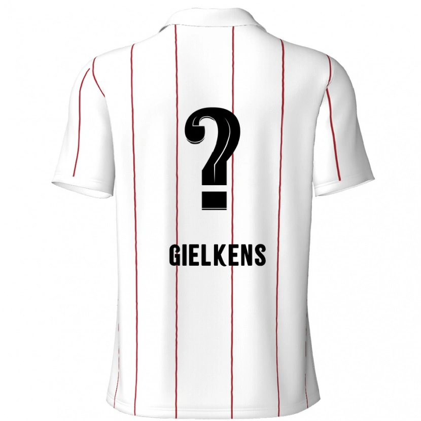Danxen Donna Maglia Mathijs Gielkens #0 Bianco Nero Kit Gara Away 2024/25 Maglietta