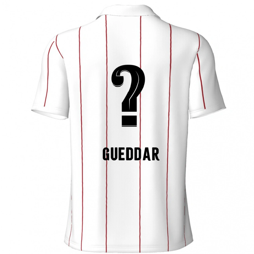 Danxen Donna Maglia Zakaria Gueddar #0 Bianco Nero Kit Gara Away 2024/25 Maglietta