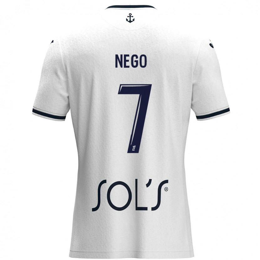 Danxen Donna Maglia Loïc Nego #7 Bianco Blu Scuro Kit Gara Away 2024/25 Maglietta