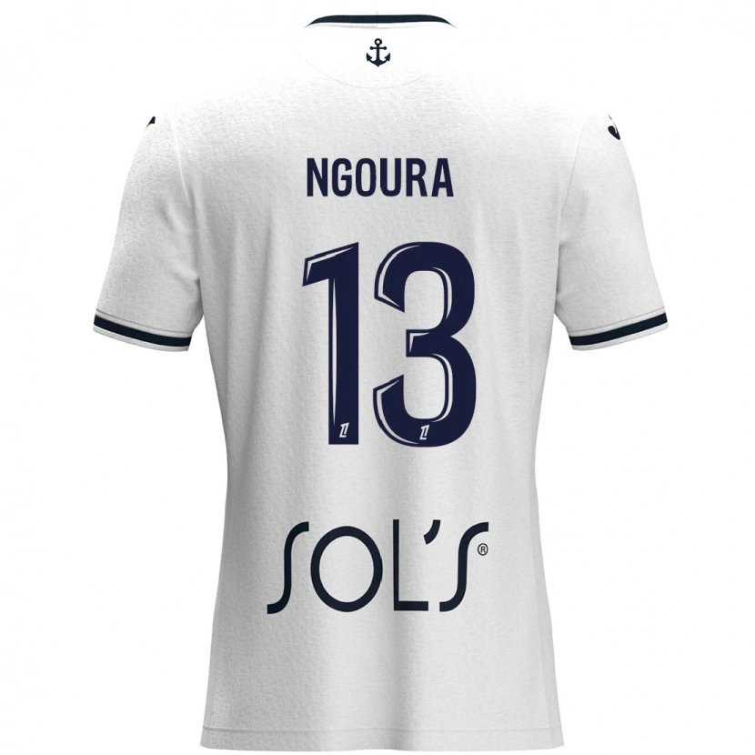 Danxen Donna Maglia Steve Ngoura #13 Bianco Blu Scuro Kit Gara Away 2024/25 Maglietta