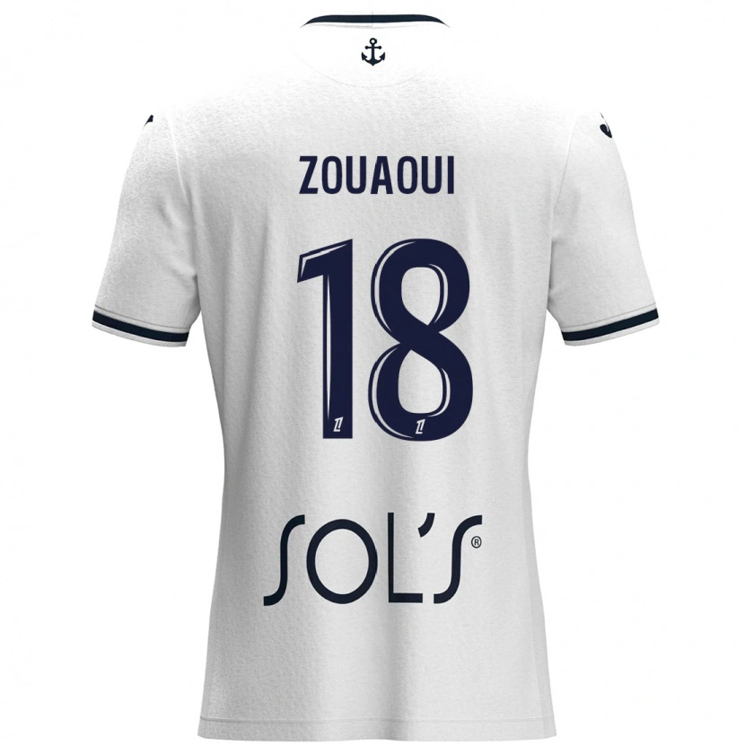 Danxen Donna Maglia Yanis Zouaoui #18 Bianco Blu Scuro Kit Gara Away 2024/25 Maglietta