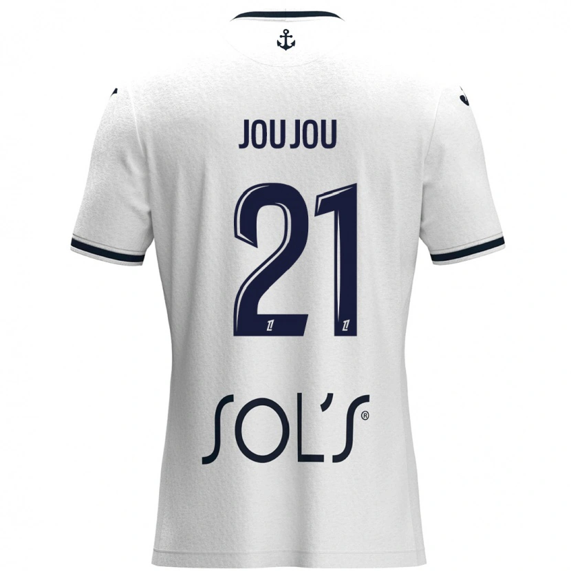 Danxen Donna Maglia Antoine Joujou #21 Bianco Blu Scuro Kit Gara Away 2024/25 Maglietta