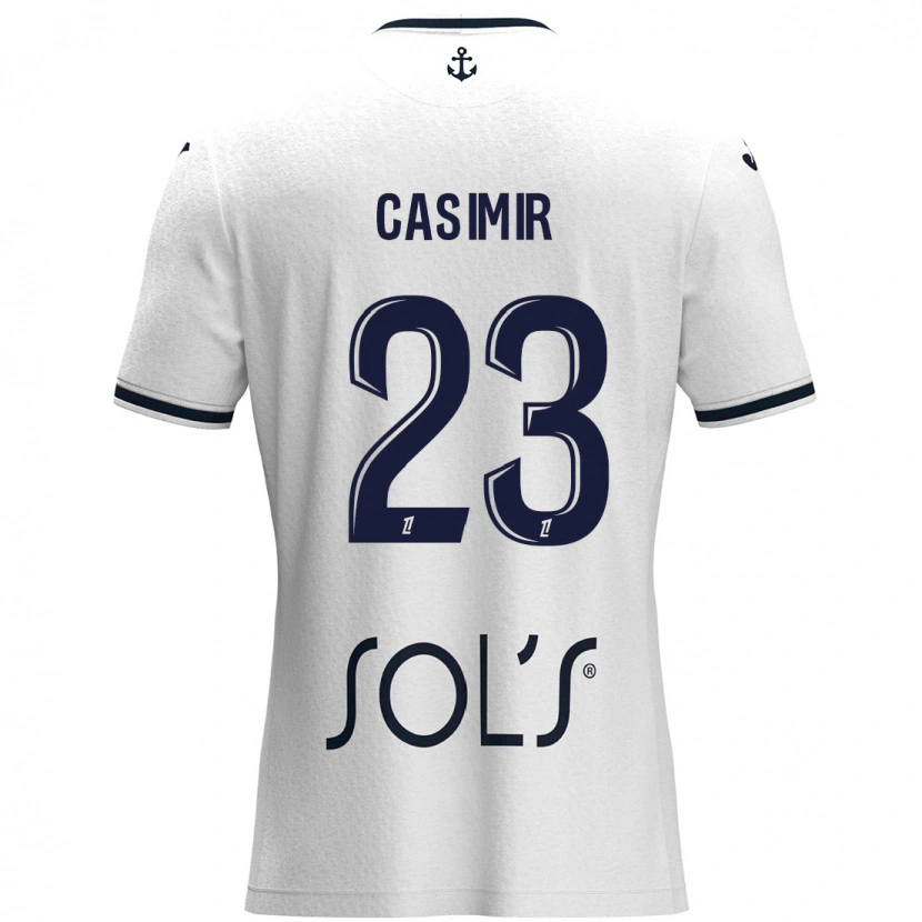 Danxen Donna Maglia Josué Casimir #23 Bianco Blu Scuro Kit Gara Away 2024/25 Maglietta