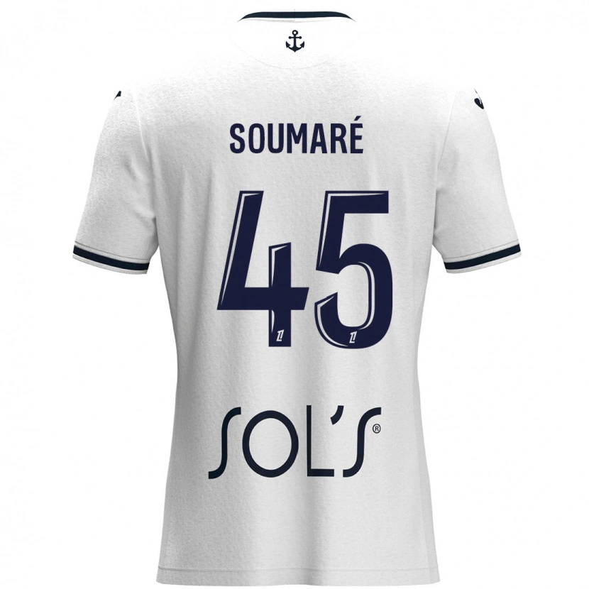 Danxen Donna Maglia Issa Soumaré #45 Bianco Blu Scuro Kit Gara Away 2024/25 Maglietta