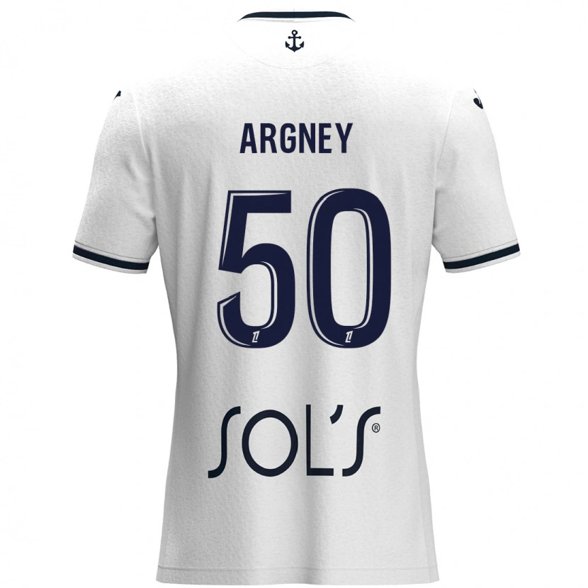 Danxen Donna Maglia Paul Argney #50 Bianco Blu Scuro Kit Gara Away 2024/25 Maglietta
