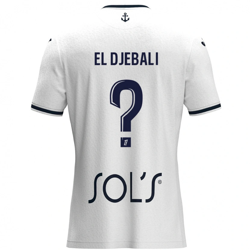 Danxen Donna Maglia Rayan El Djebali #0 Bianco Blu Scuro Kit Gara Away 2024/25 Maglietta