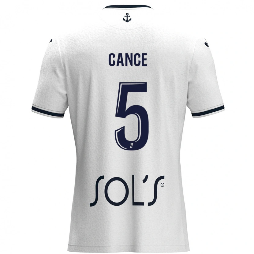 Danxen Donna Maglia Laurie Cance #5 Bianco Blu Scuro Kit Gara Away 2024/25 Maglietta