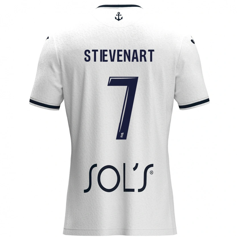 Danxen Donna Maglia Zoé Stievenart #7 Bianco Blu Scuro Kit Gara Away 2024/25 Maglietta