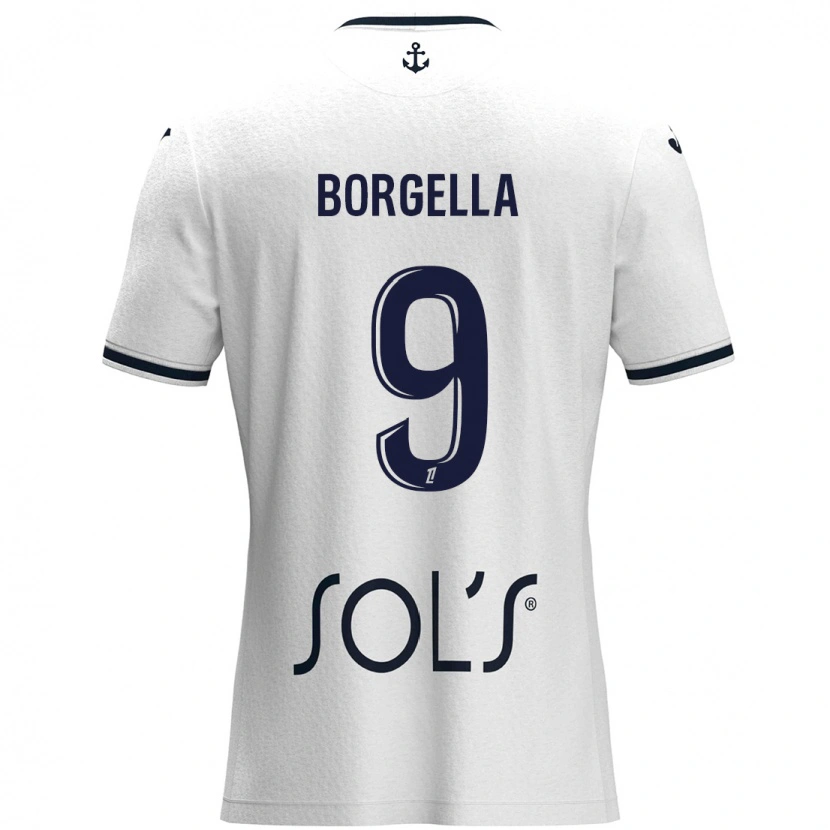 Danxen Donna Maglia Roselord Borgella #9 Bianco Blu Scuro Kit Gara Away 2024/25 Maglietta