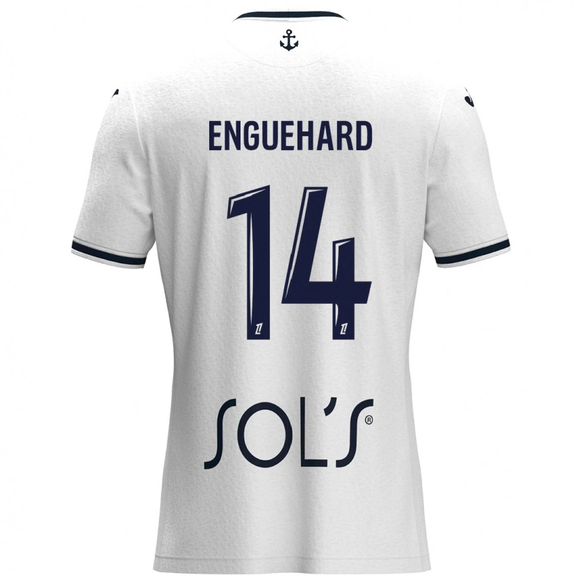 Danxen Donna Maglia Romane Enguehard #14 Bianco Blu Scuro Kit Gara Away 2024/25 Maglietta
