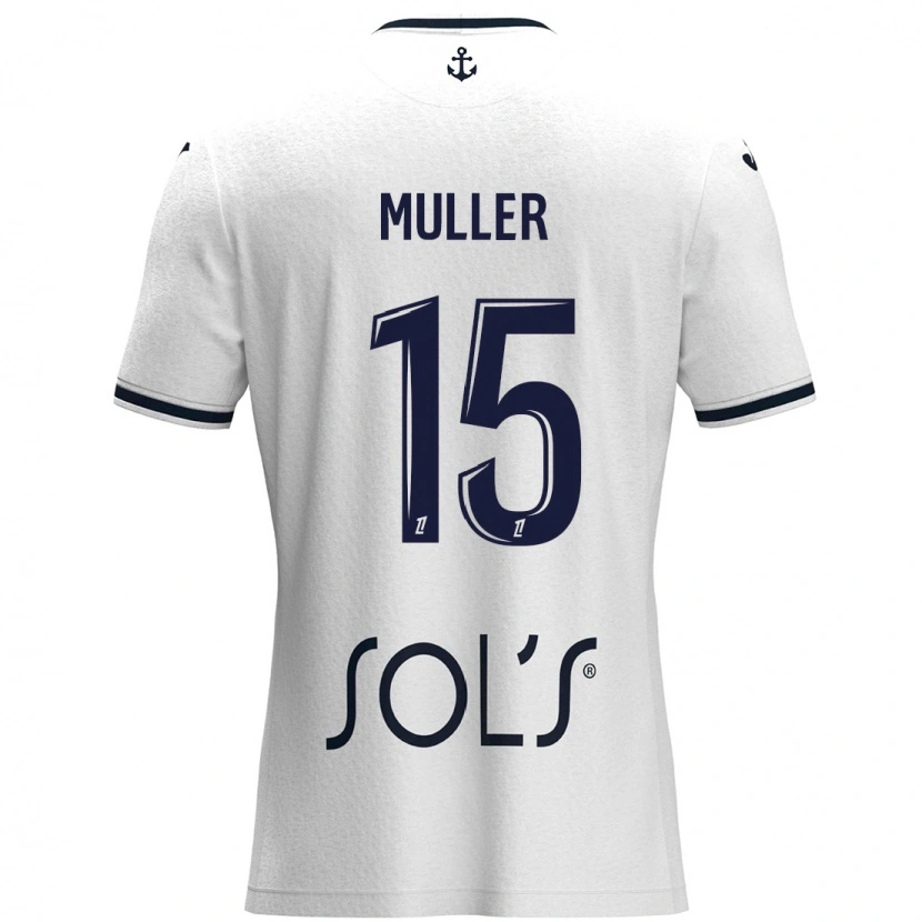 Danxen Donna Maglia Laura Muller #15 Bianco Blu Scuro Kit Gara Away 2024/25 Maglietta