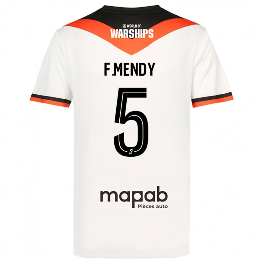 Danxen Donna Maglia Formose Mendy #5 Bianco Kit Gara Away 2024/25 Maglietta