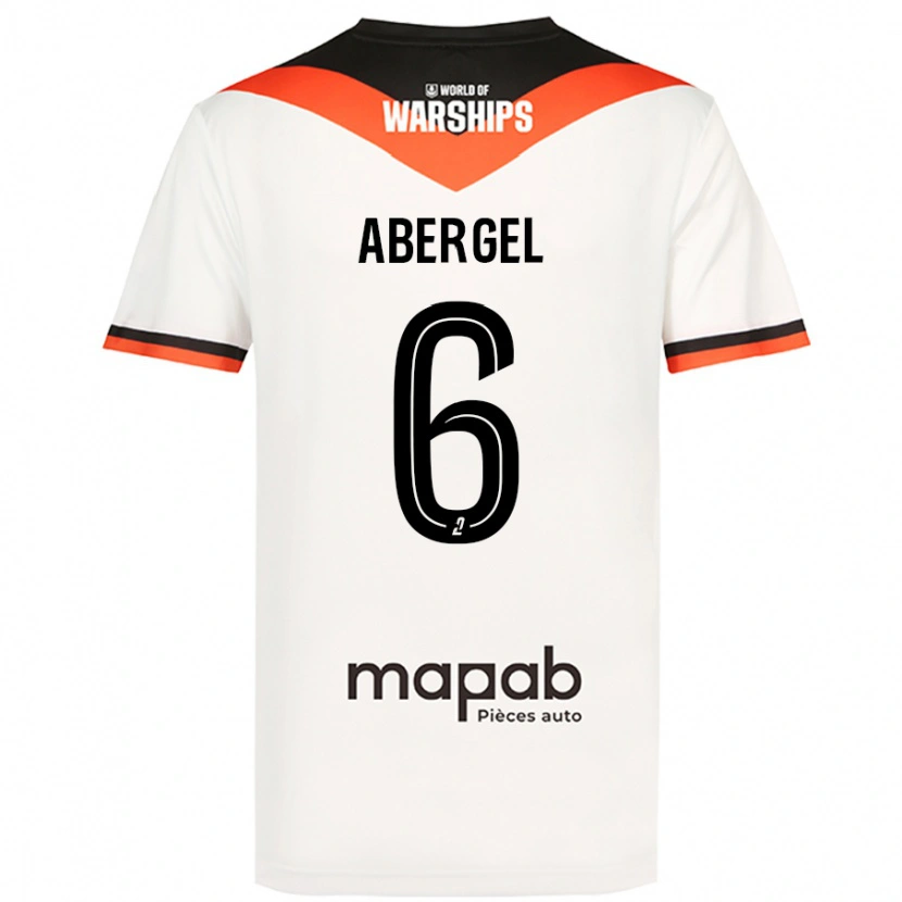 Danxen Donna Maglia Laurent Abergel #6 Bianco Kit Gara Away 2024/25 Maglietta