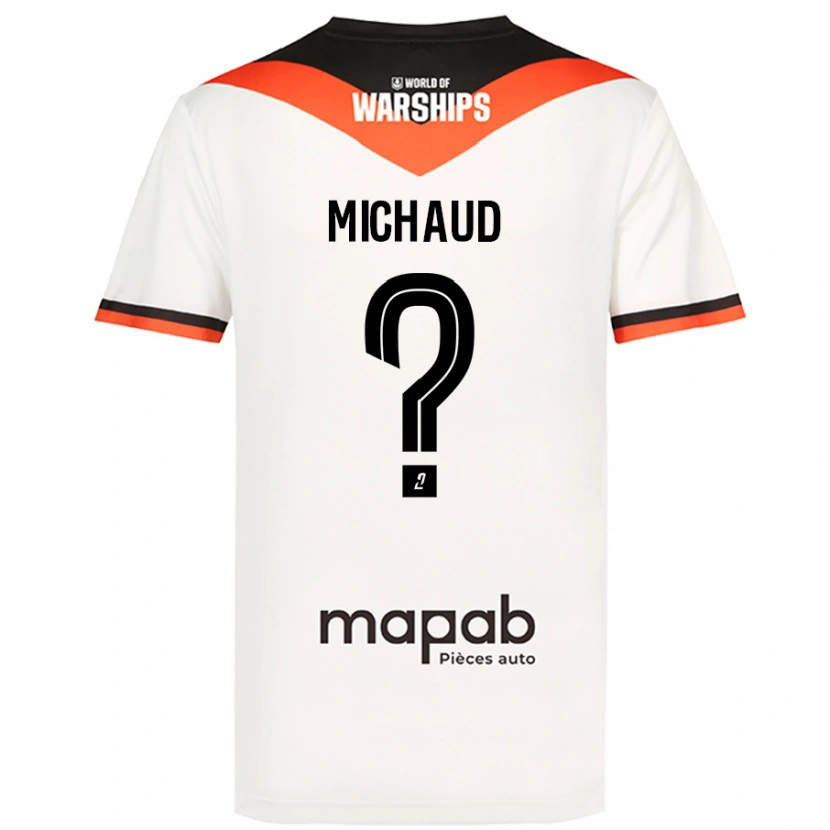 Danxen Donna Maglia Etan Michaud #0 Bianco Kit Gara Away 2024/25 Maglietta
