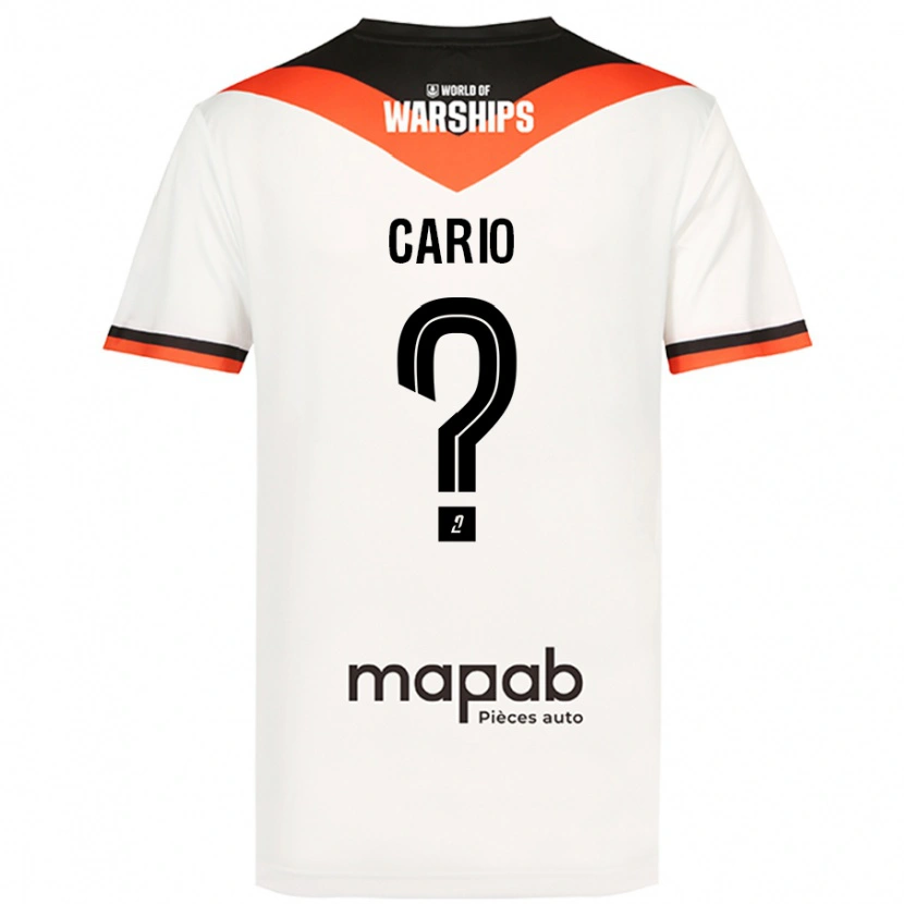 Danxen Donna Maglia Anthony Cario #0 Bianco Kit Gara Away 2024/25 Maglietta