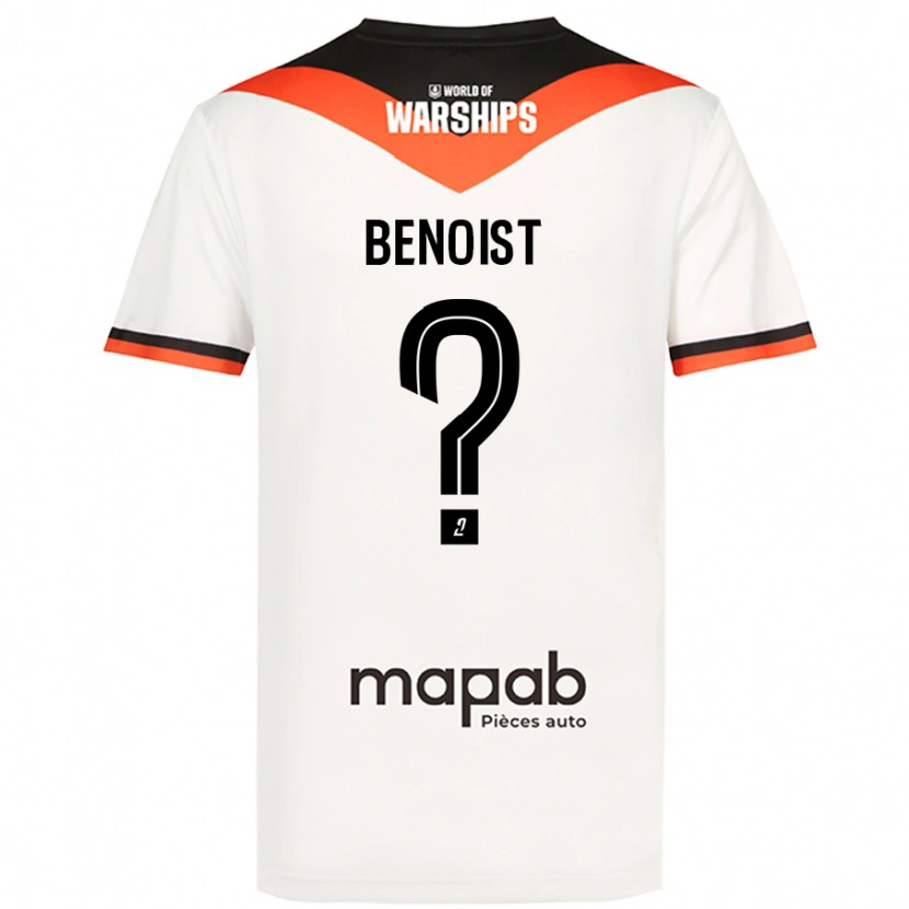 Danxen Donna Maglia Baptiste Benoist #0 Bianco Kit Gara Away 2024/25 Maglietta