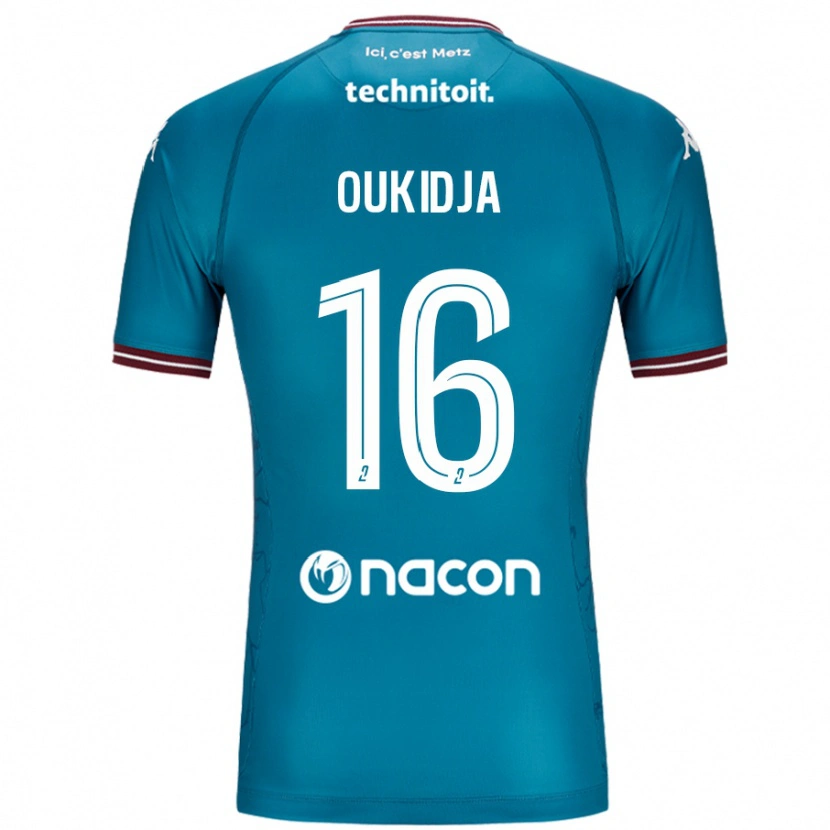 Danxen Donna Maglia Alexandre Oukidja #16 Blu Petrolio Kit Gara Away 2024/25 Maglietta