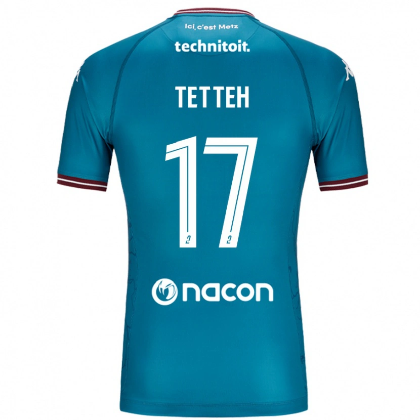 Danxen Donna Maglia Benjamin Tetteh #17 Blu Petrolio Kit Gara Away 2024/25 Maglietta