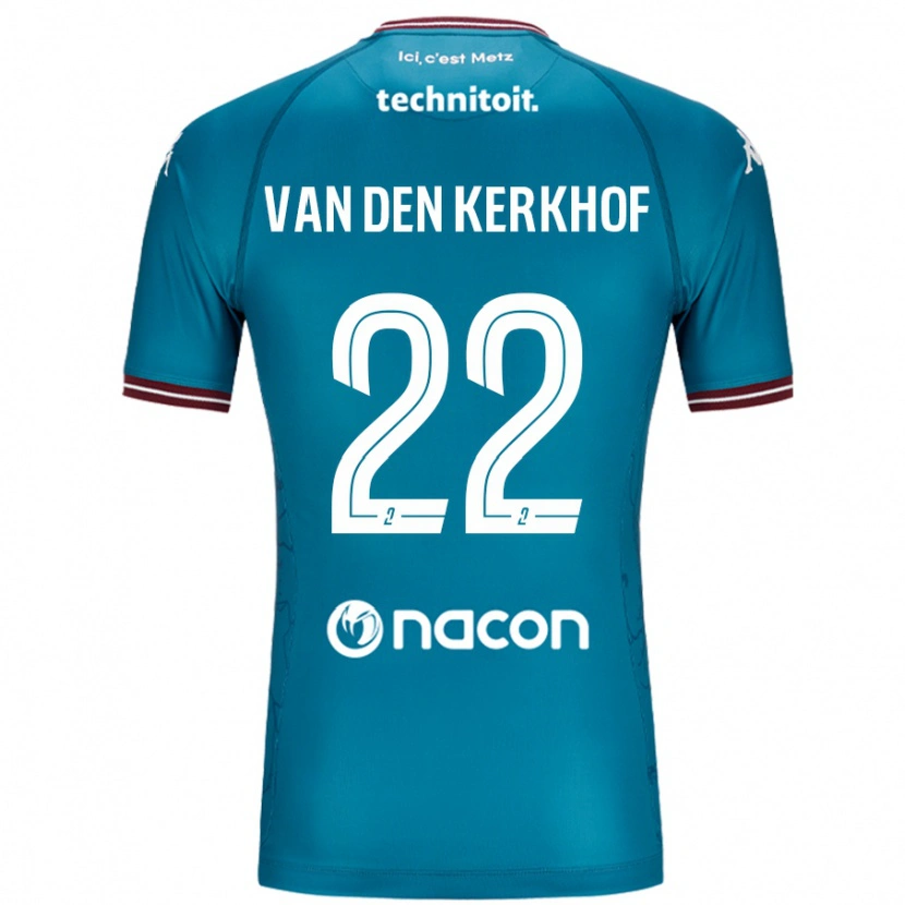 Danxen Donna Maglia Kevin Van Den Kerkhof #22 Blu Petrolio Kit Gara Away 2024/25 Maglietta