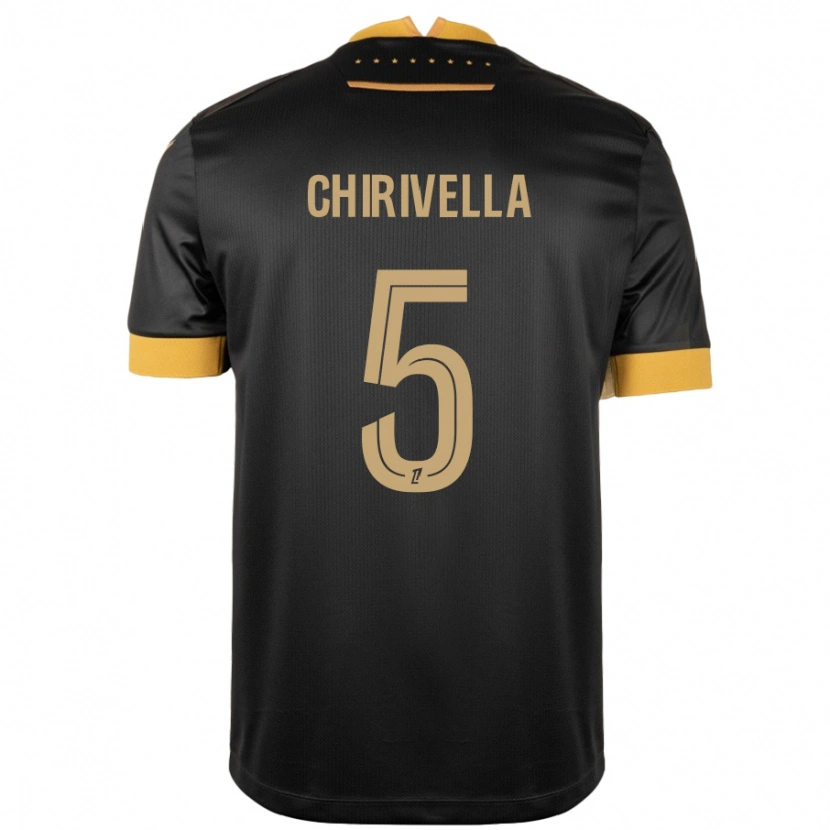 Danxen Donna Maglia Pedro Chirivella #5 Nero Marrone Kit Gara Away 2024/25 Maglietta