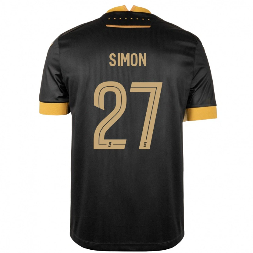 Danxen Donna Maglia Moses Simon #27 Nero Marrone Kit Gara Away 2024/25 Maglietta