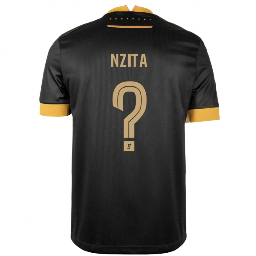 Danxen Donna Maglia Brayan Nzita #0 Nero Marrone Kit Gara Away 2024/25 Maglietta