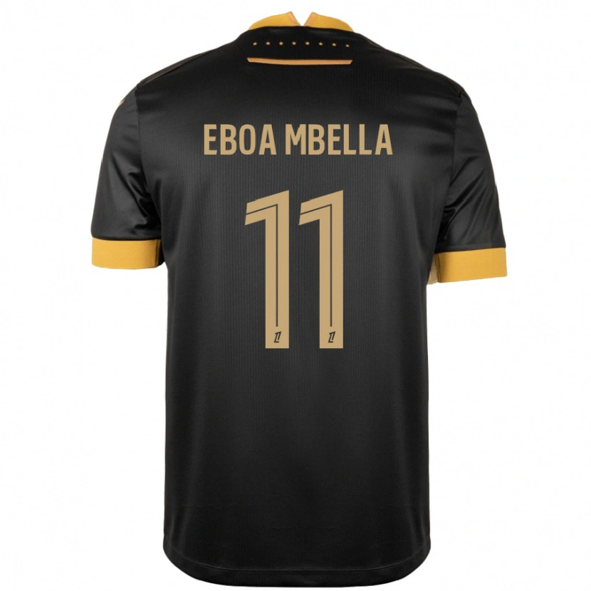 Danxen Donna Maglia Eden Eboa Mbella #11 Nero Marrone Kit Gara Away 2024/25 Maglietta