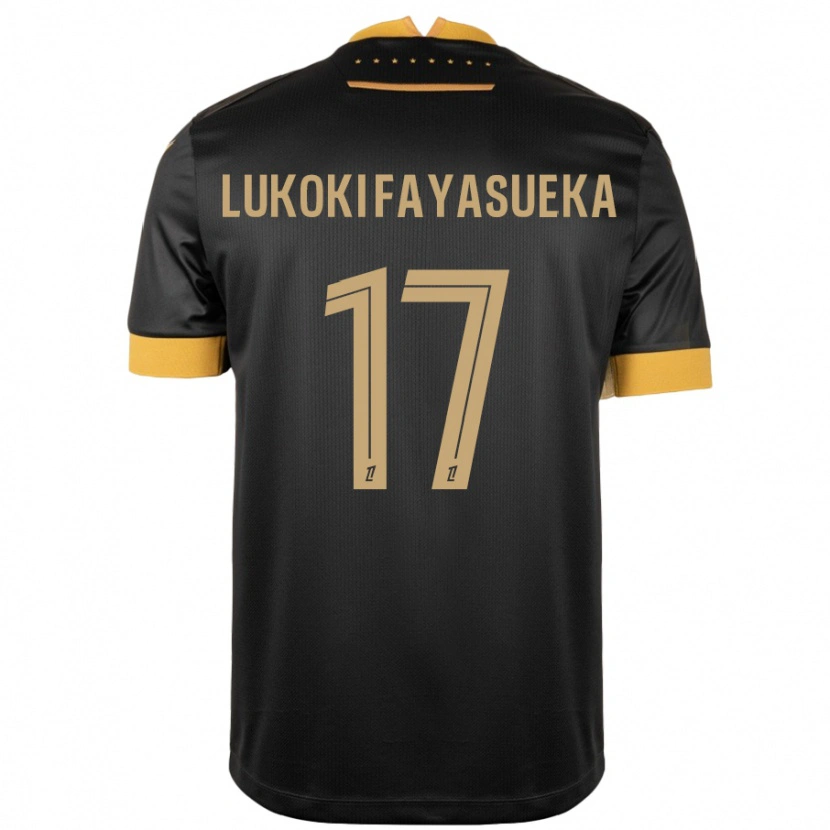 Danxen Donna Maglia Kévin Lukoki Fayasueka #17 Nero Marrone Kit Gara Away 2024/25 Maglietta