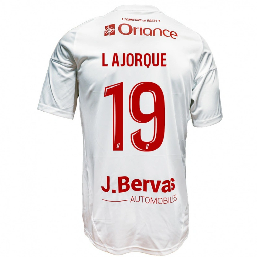 Danxen Donna Maglia Ludovic Ajorque #19 Bianco Rosso Kit Gara Away 2024/25 Maglietta